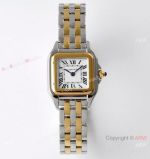 BV factory 1:1 Replica Panthere De Cartier 22mm Watch Two Tone White Dial